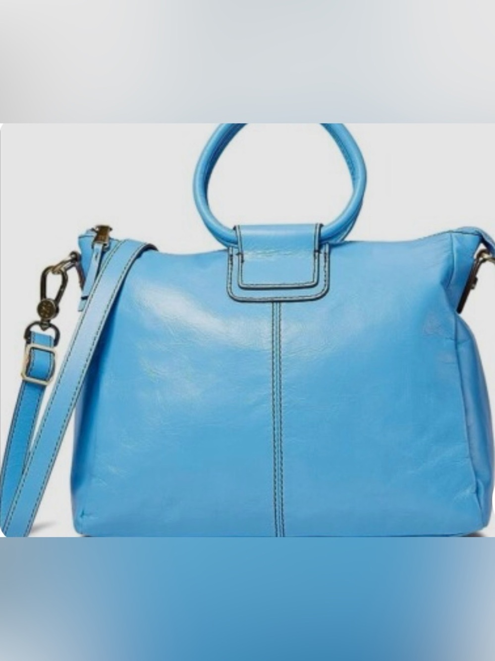 Hobo Shelia Blue Leather Top-Handle Shoulder Bag NWOT